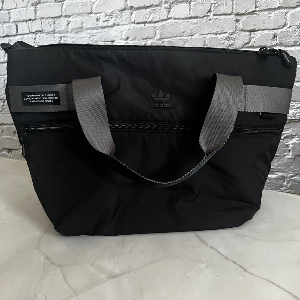 Adidas Puffer Shopper Tote Bag with Gray Straps